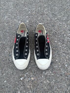 Converse PLAY Black and Cream Low-Top Slip-On Sneaker